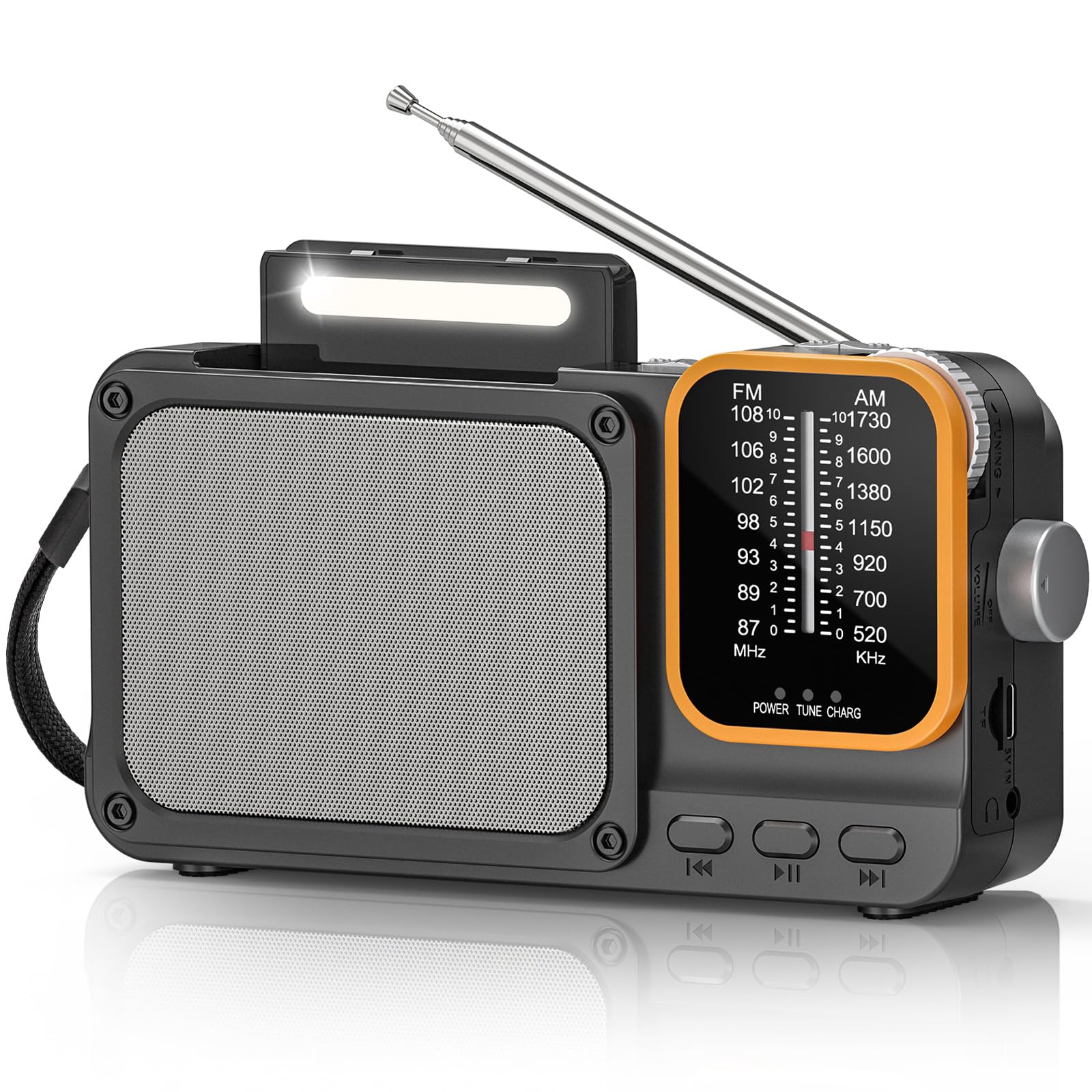 Tendak Radio Portatile FM/AM Ricaricabile 2400mAh