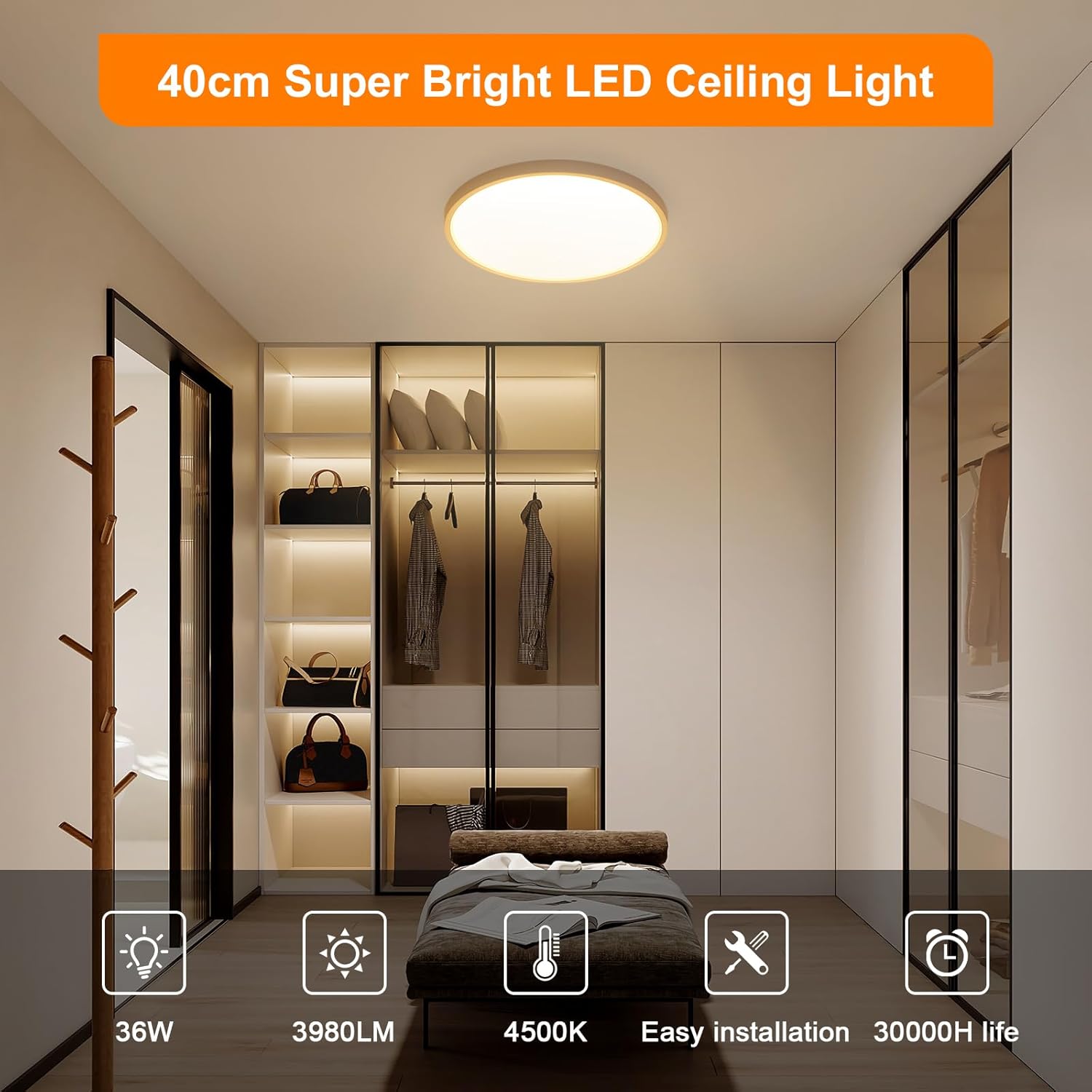 Osairous Plafoniera LED Soffitto Ø40cm 36W - immagine 7