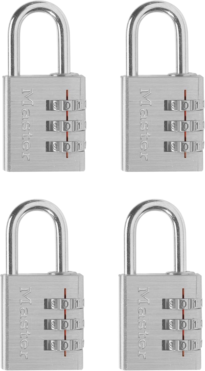 Master Lock 630EC4 - Lucchetto a Combinazione 4cm, 4 Pezzi