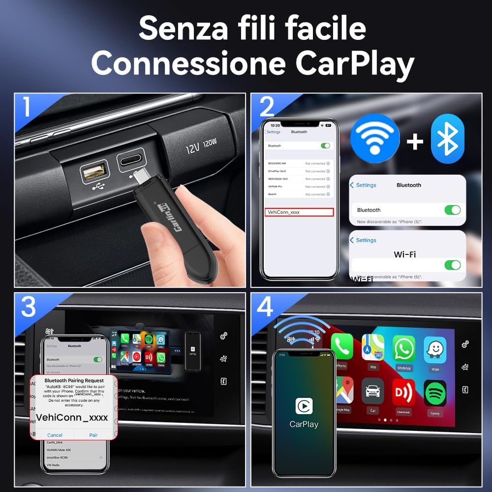 Carlinkit Adattatore Mini SE CarPlay Wireless - immagine 3