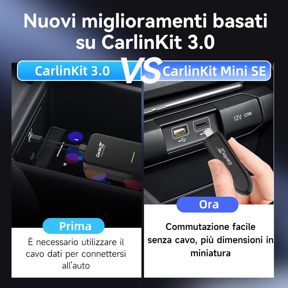 Carlinkit Adattatore Mini SE CarPlay Wireless - immagine 5