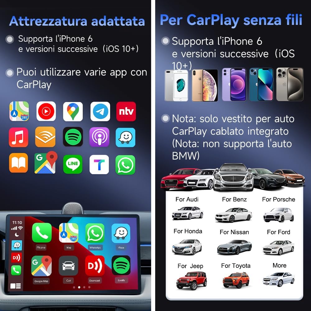 Carlinkit Adattatore Mini SE CarPlay Wireless - immagine 6