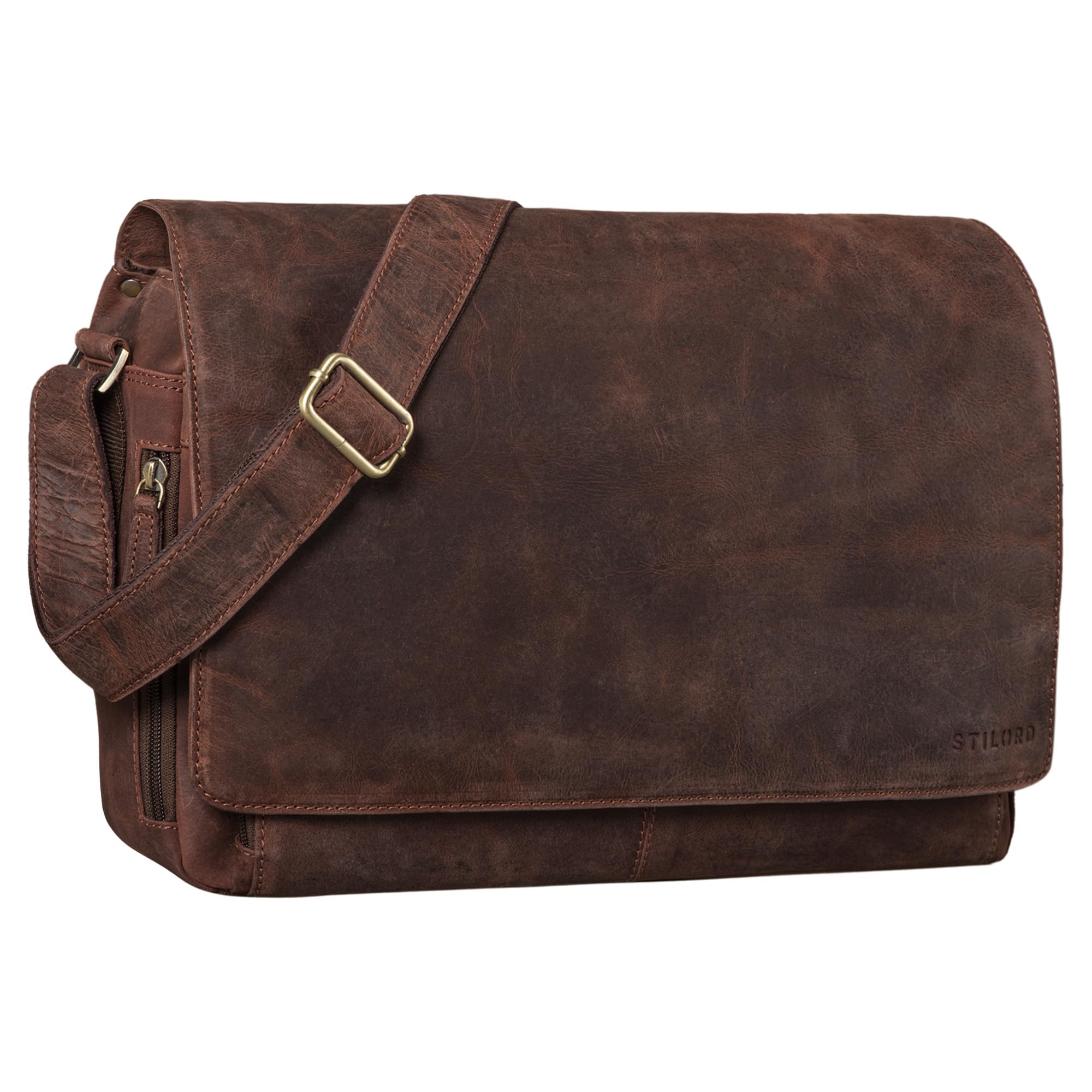 STILORD 'Tom' Borsa Messenger Vintage in Vera Pelle