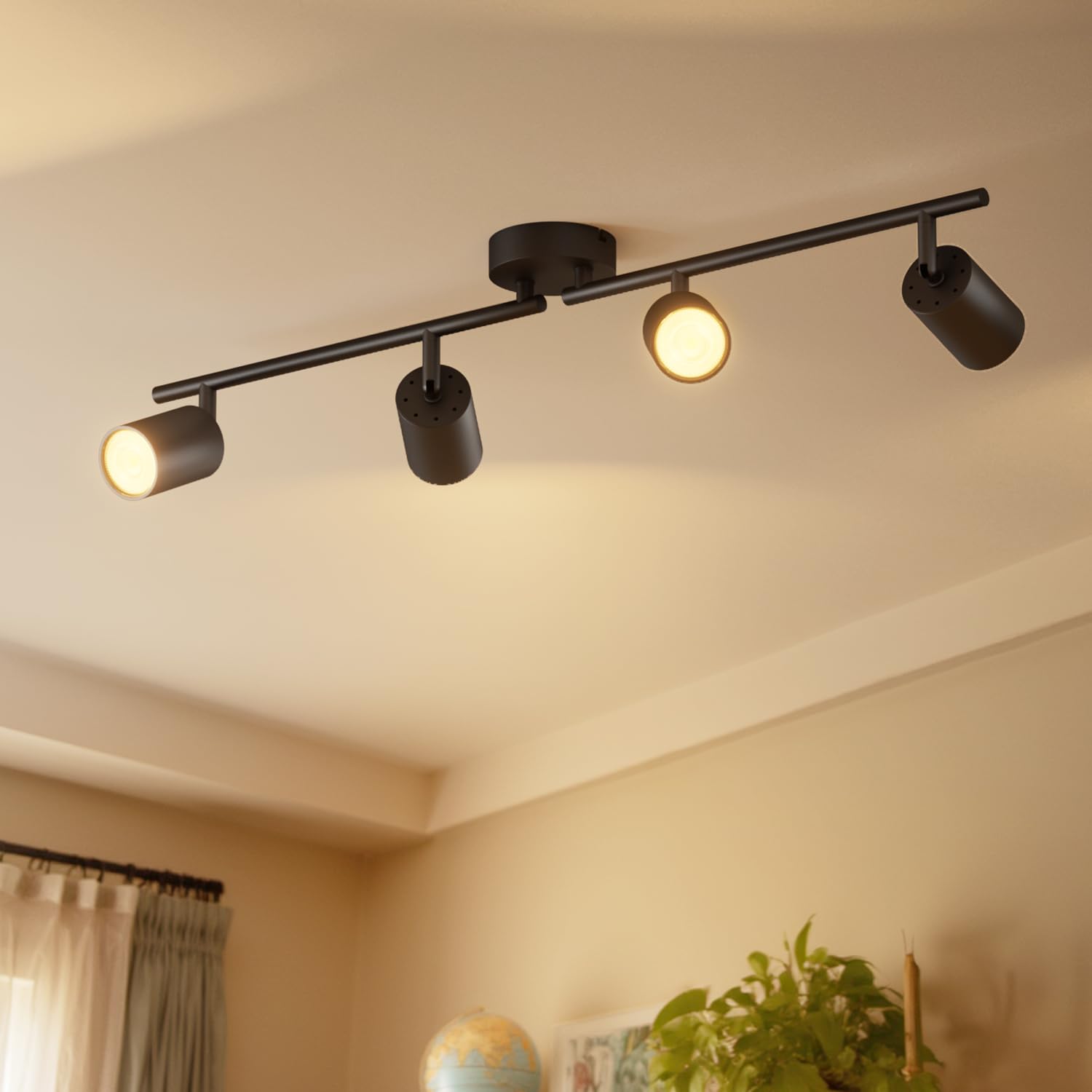 Lvwit Faretti LED da Soffitto Orientabili Nero - 4 Luci