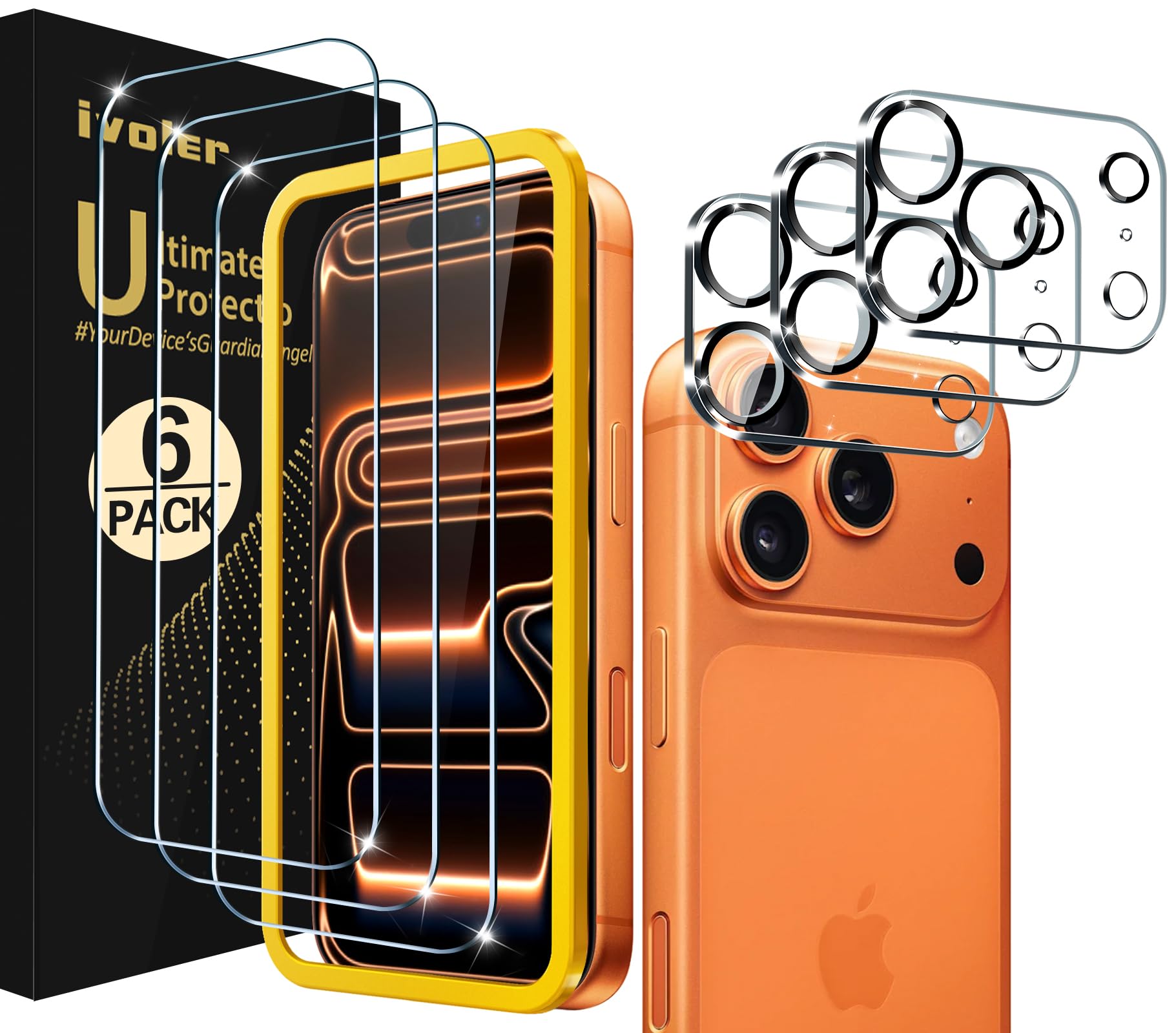 Ivoler 3+3 Pellicole Vetro Temperato iPhone 17 Pro Max