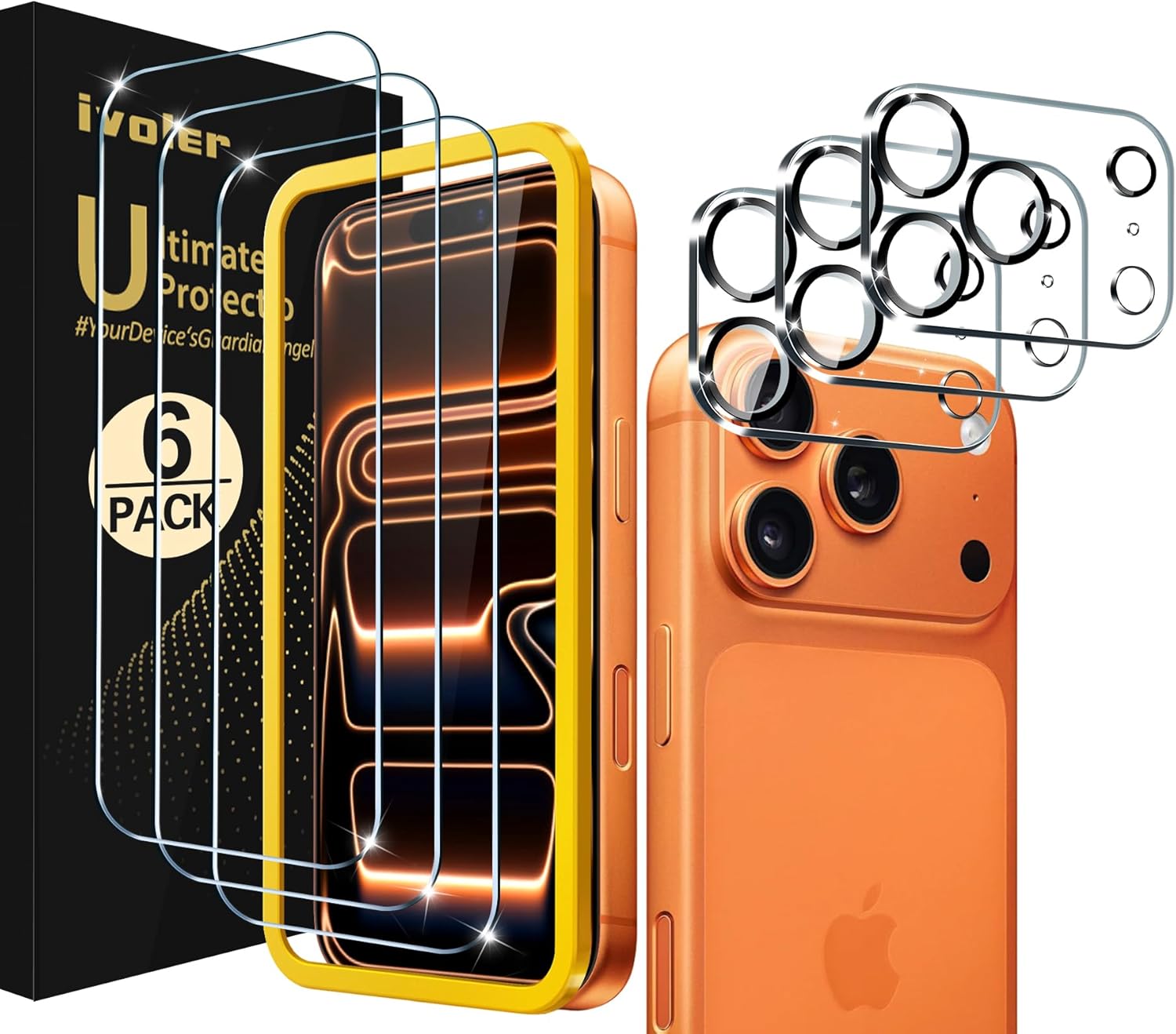 Ivoler 3+3 Pellicole Vetro Temperato iPhone 17 Pro Max - immagine 1