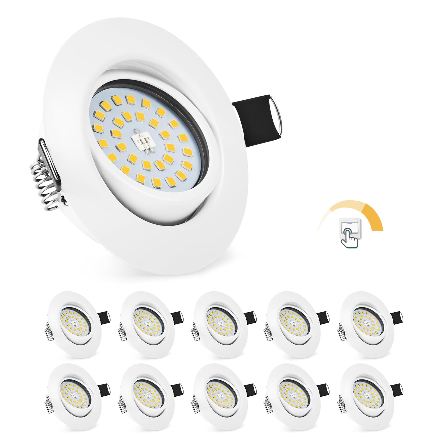 Bojim Faretti Led da Incasso Dimmerabili 5.5W, 10 Pezzi