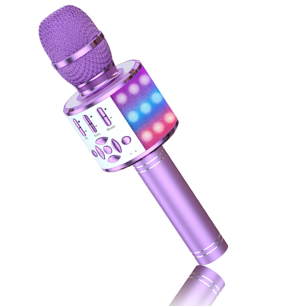Bonaok Microfono Bluetooth Karaoke Portatile, Viola