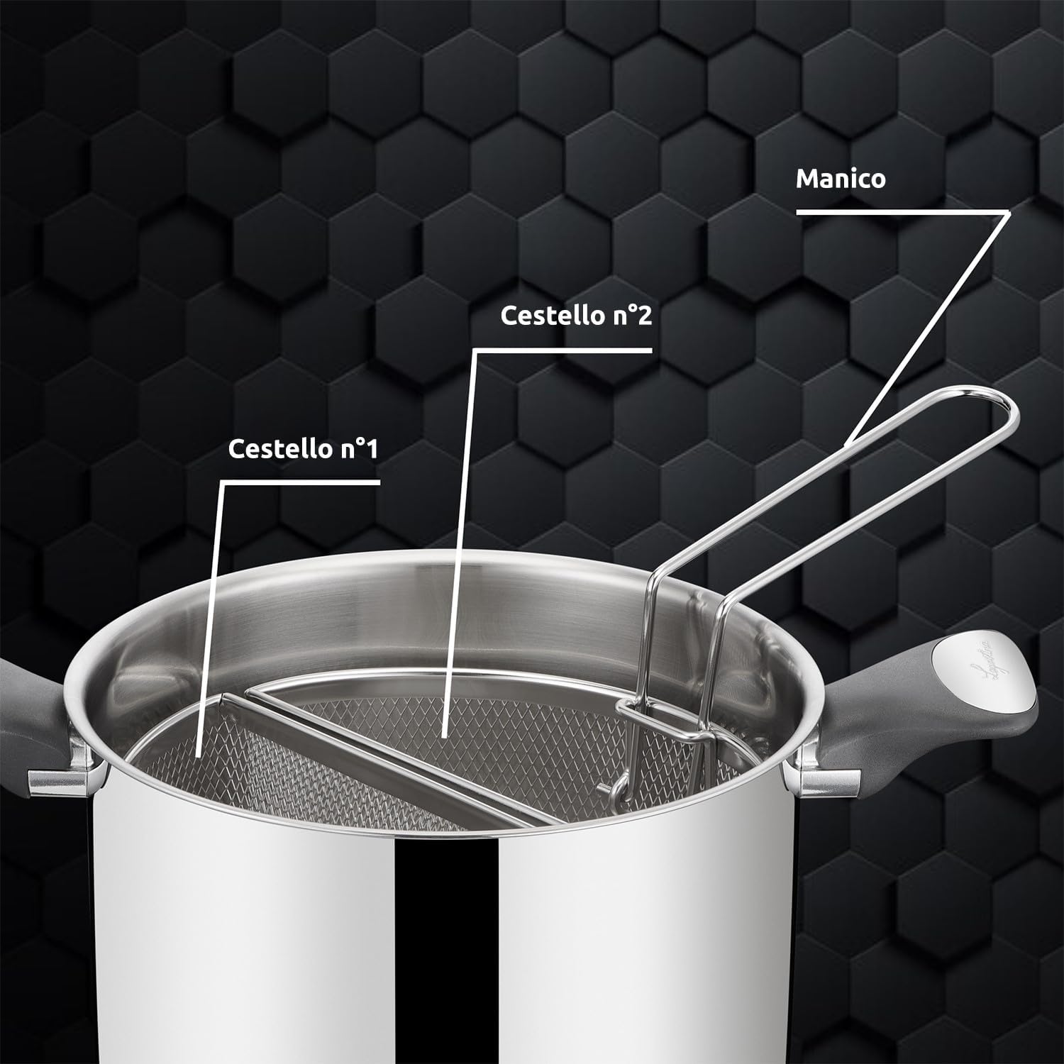 Lagostina Intensive Pro - Pastaiola Antiaderente 22 cm - immagine 4