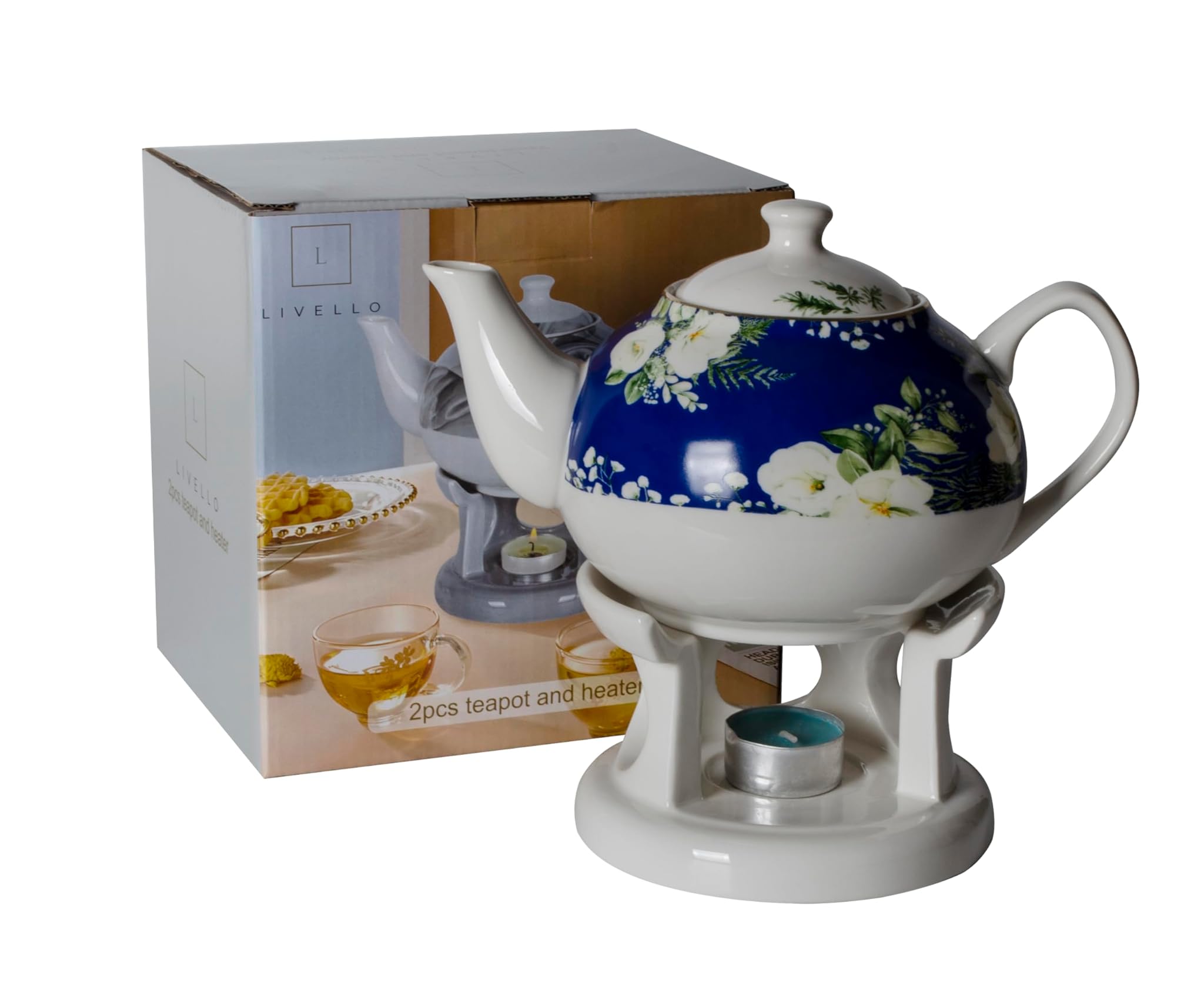 Livello Teiera in Porcellana 1000ml con Fornello