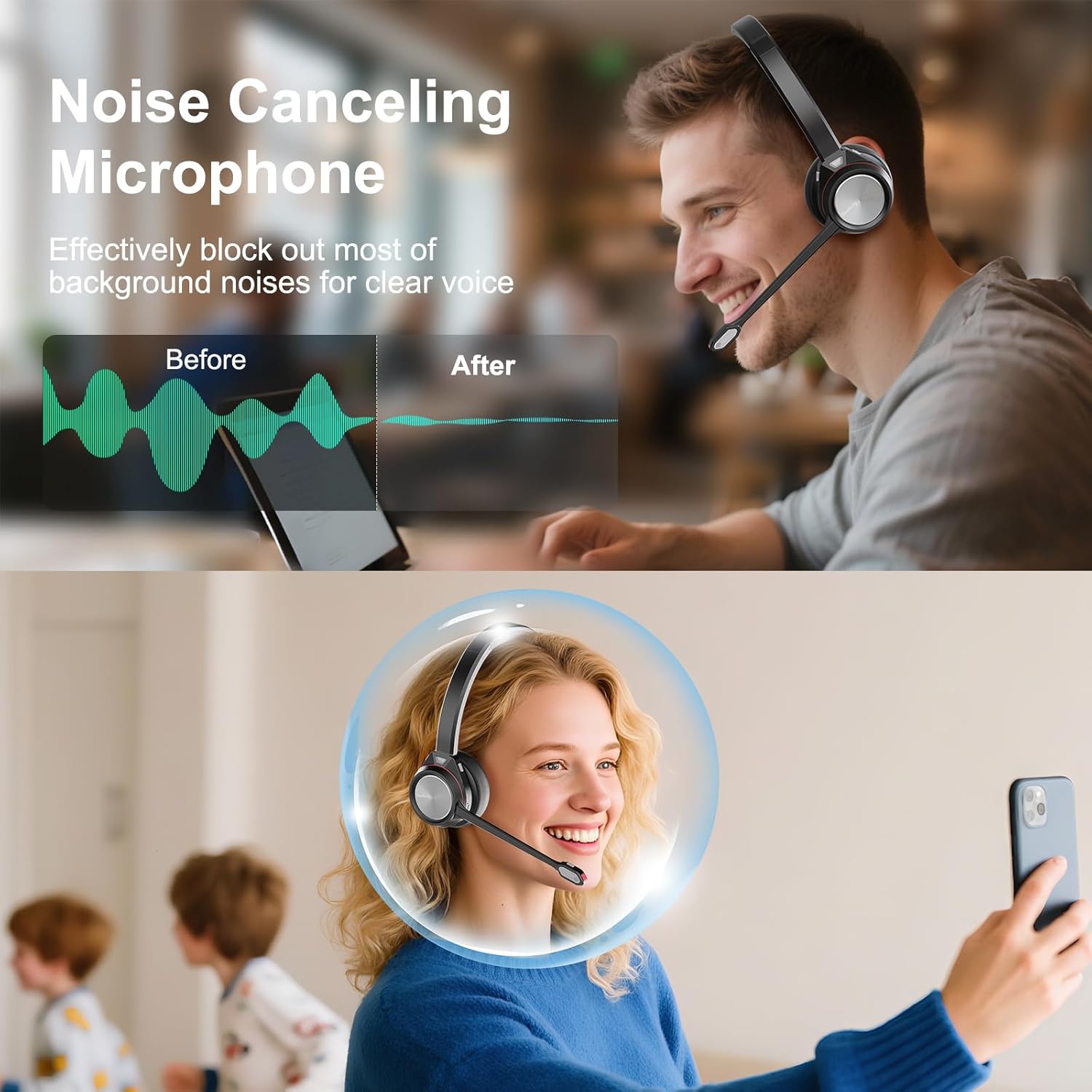 Cuffie Bluetooth con Microfono Noise Canceling - immagine 2