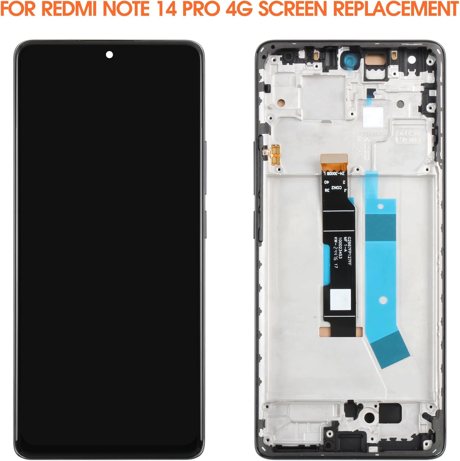 Schermo LCD per Redmi Note 14 Pro 4G 6.67 pollici, Nero - immagine 3