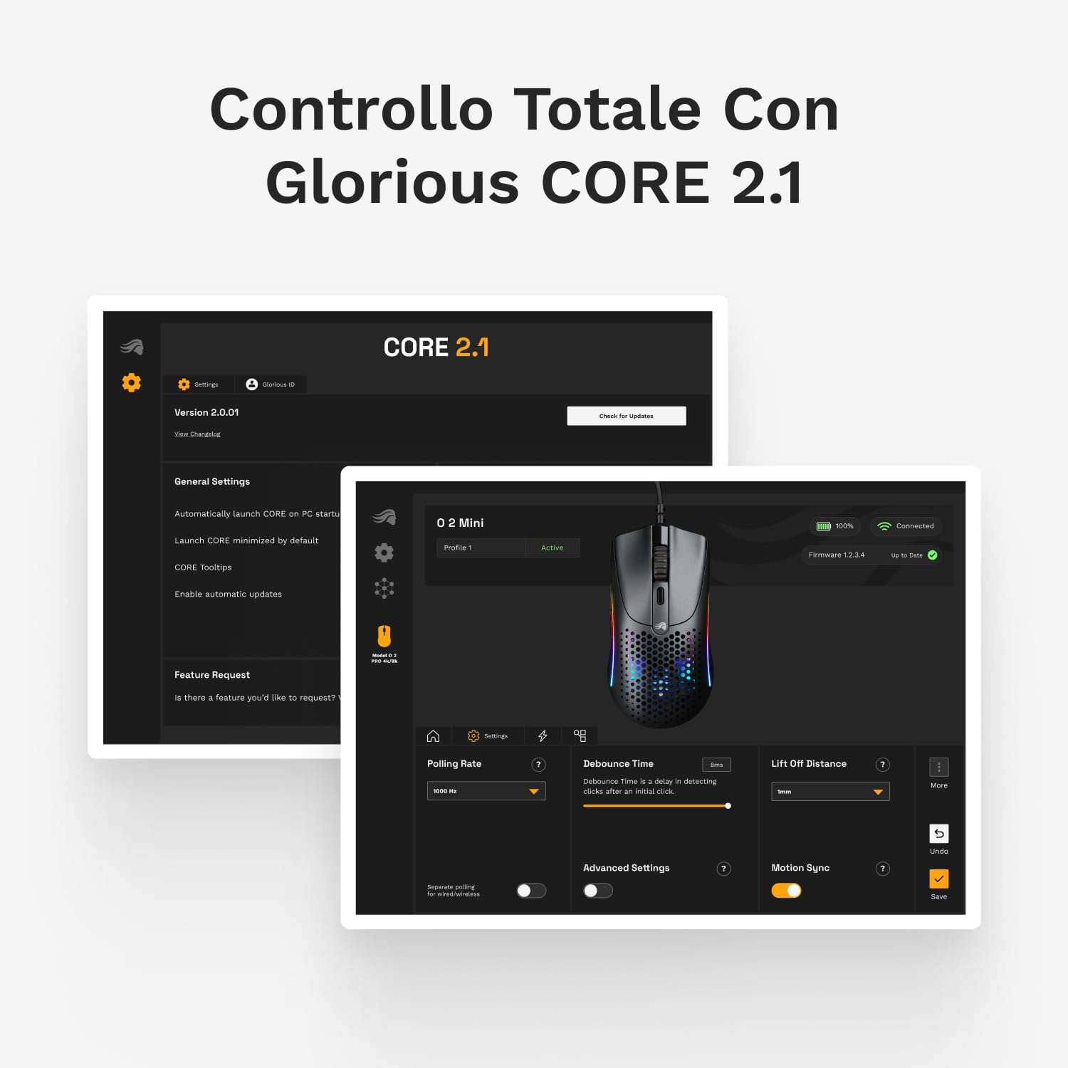 Glorious Model O 2 Mini Mouse Gaming Cablato, Nero - immagine 8