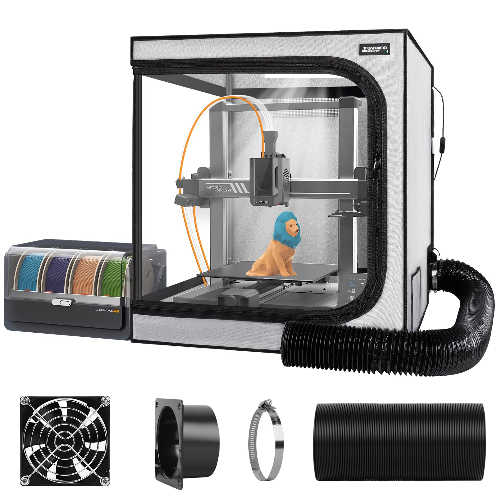 Custodia per Stampante 3D con Kit Ventilazione e LED