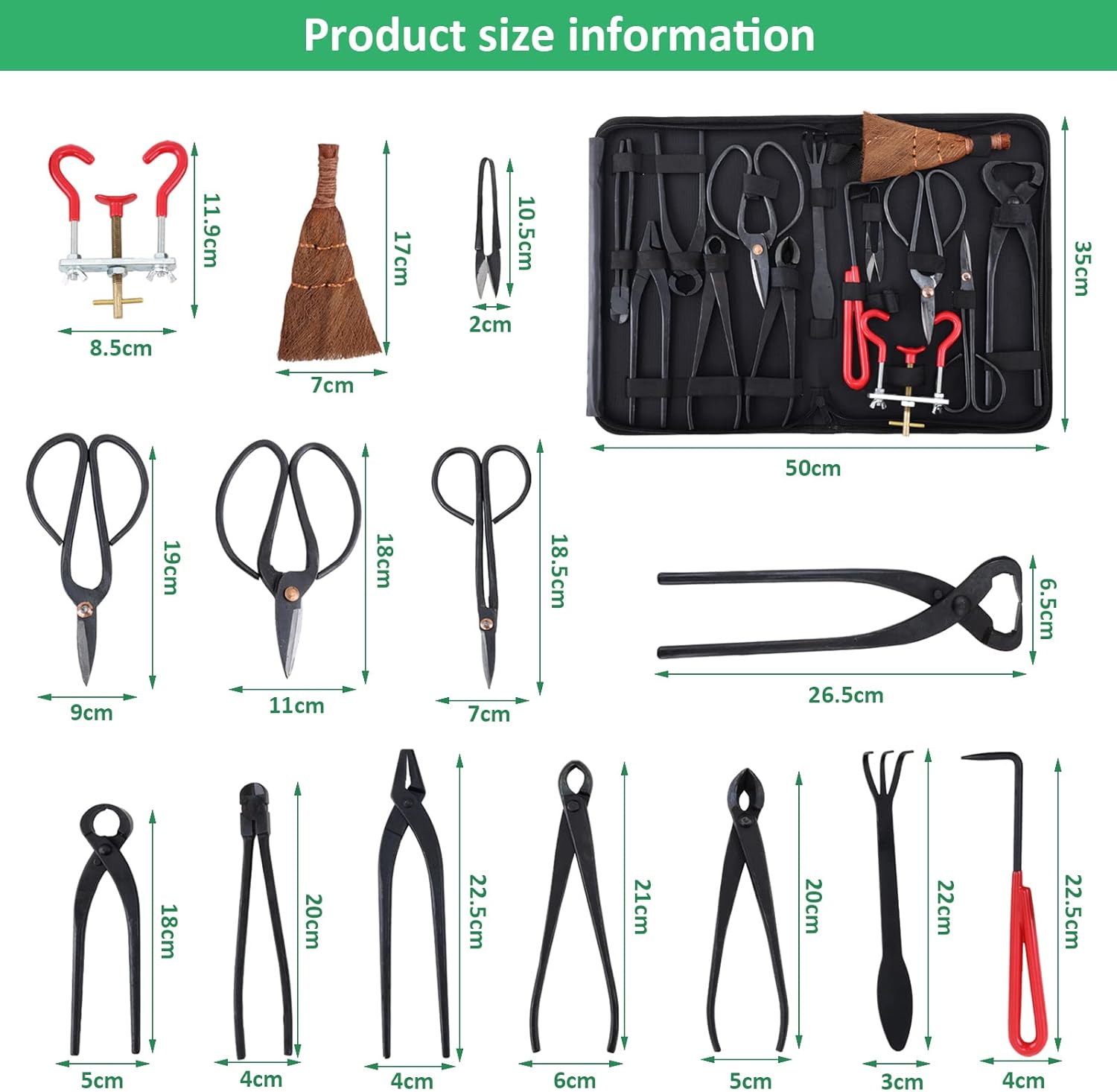 Set Attrezzi per Bonsai Professionale 14 Pezzi - immagine 6