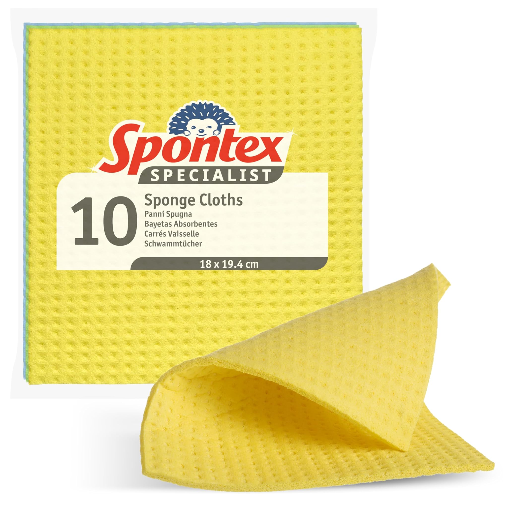 Spontex Specialist Panni Spugna (x10), Colori Assortiti