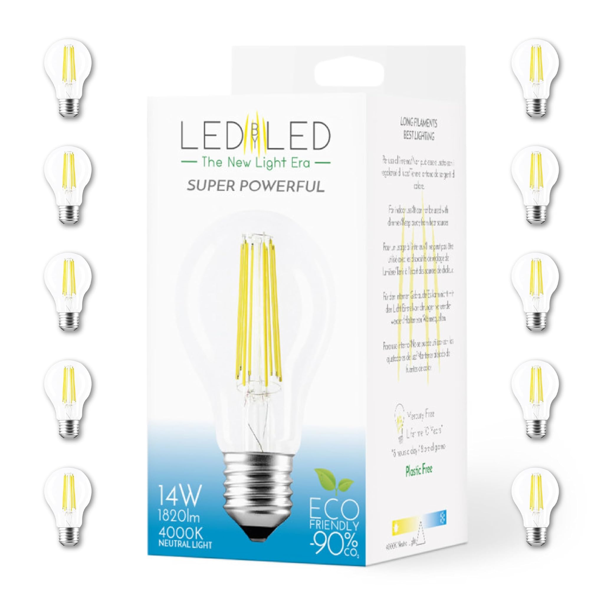 Ledbyled Lampadina Goccia E27 14W (140W equiv.)