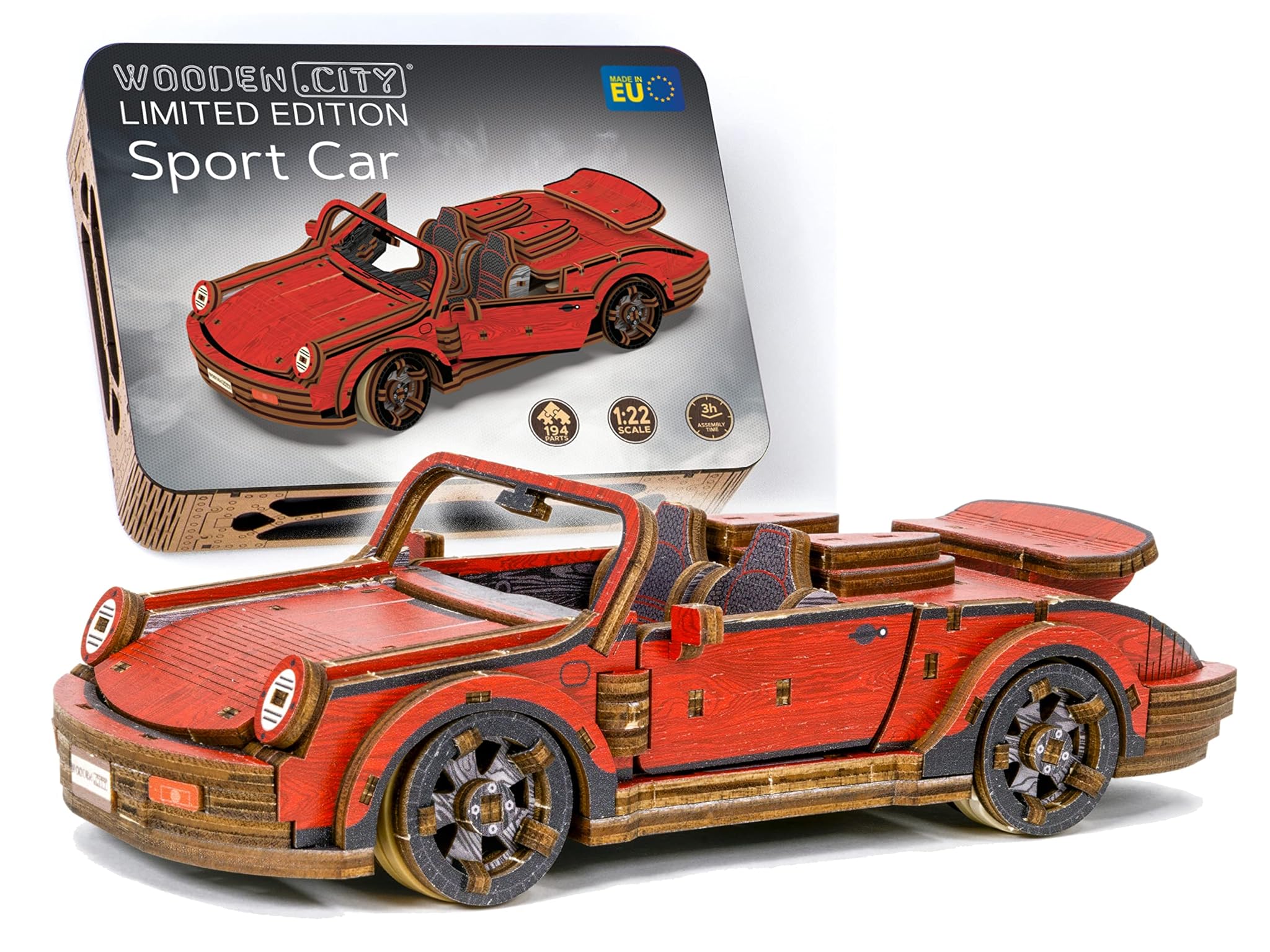 Wooden.city Vintage Cars Sport Car - Puzzle 3D in Legno