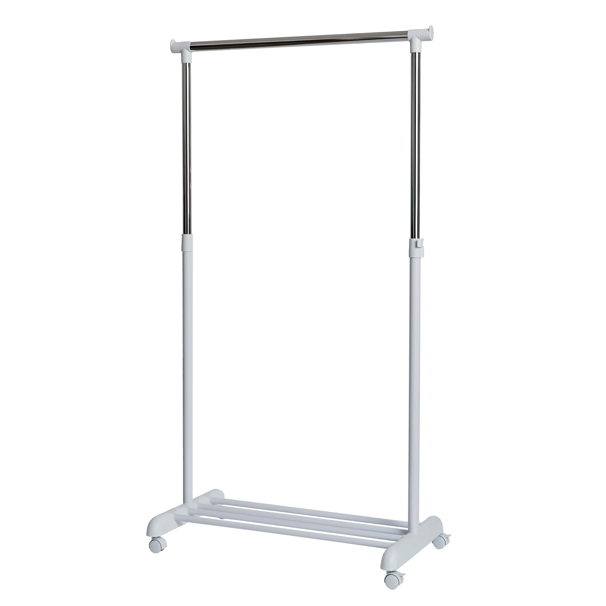 LOVE IT STORE IT Stand Appendiabiti con Ruote, Cromato/Bianco