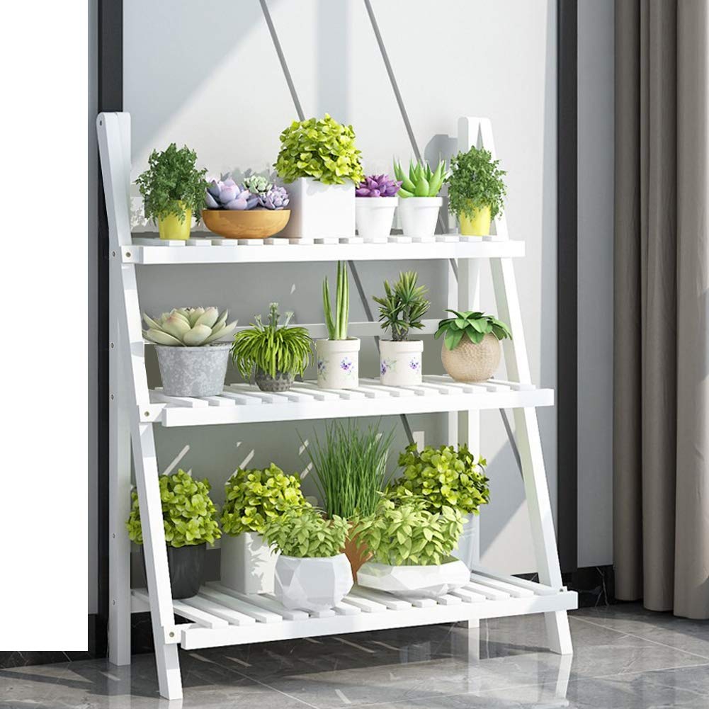 Portavasi Pieghevole 3 Livelli per Fiori, Bianco