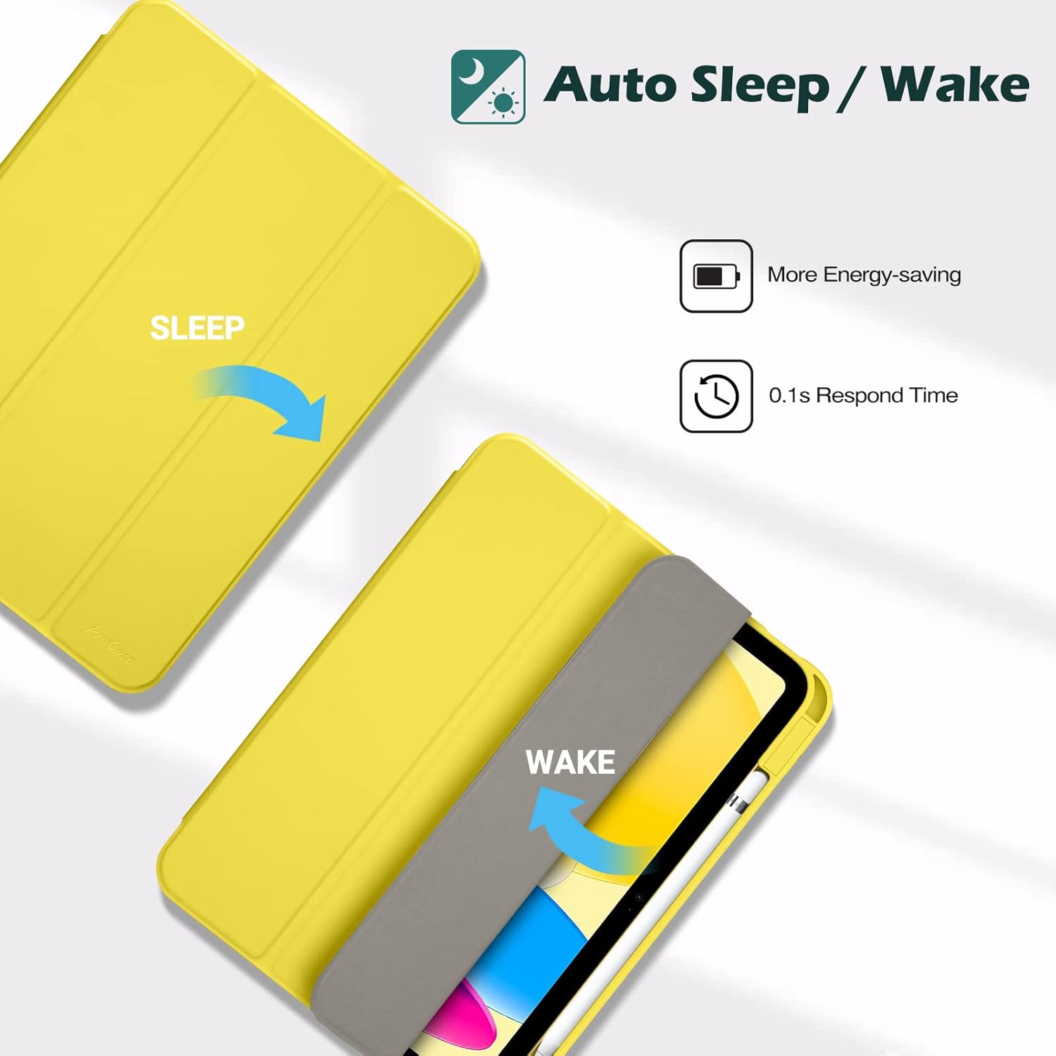 Procase Custodia per iPad 10a Generazione 10,9'' - Giallo - immagine 6