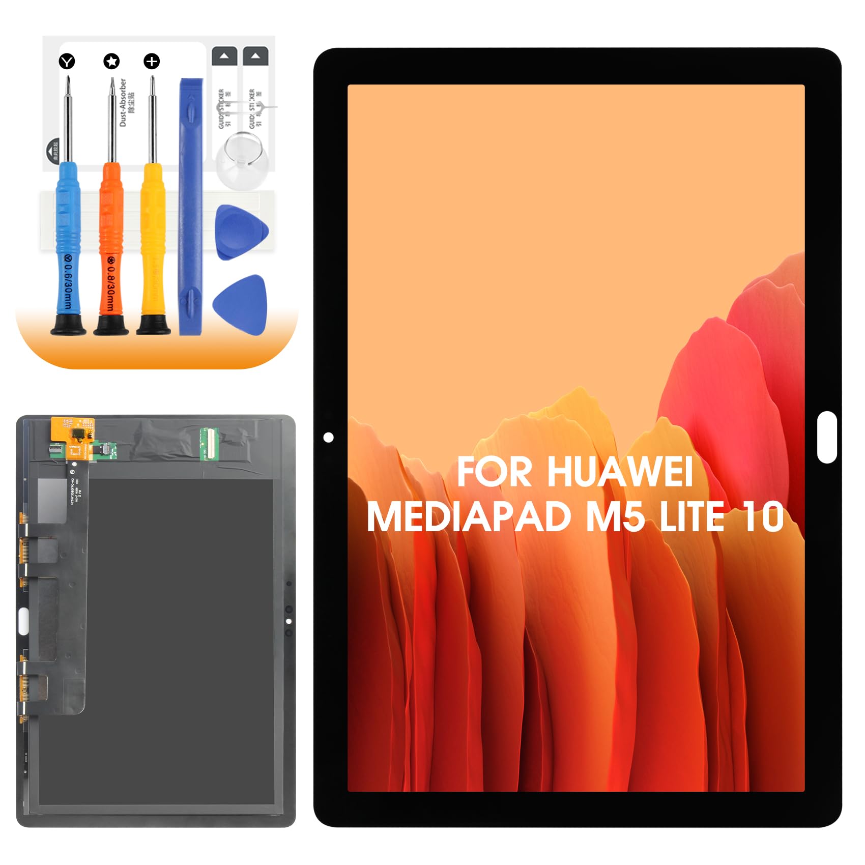 Agcut Schermo LCD per Huawei MediaPad M5 Lite 10.1", Nero