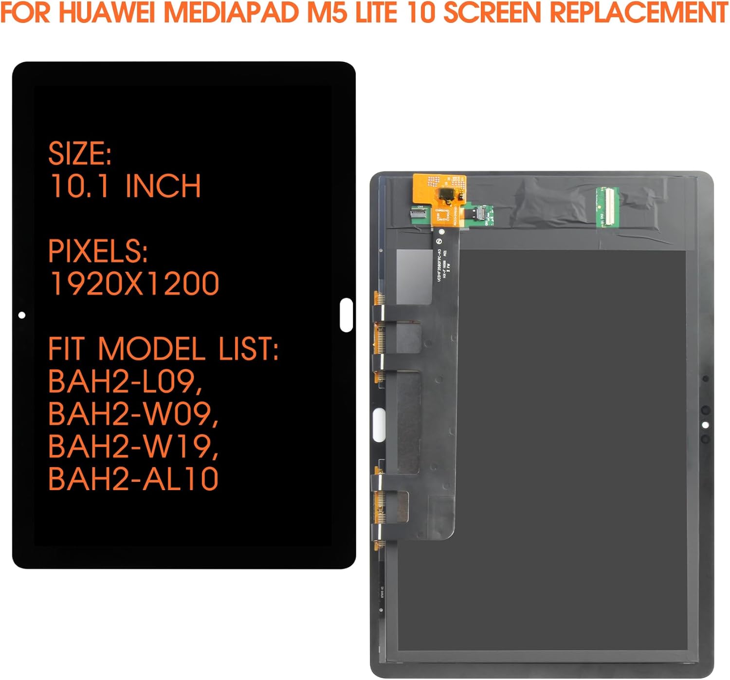 Agcut Schermo LCD per Huawei MediaPad M5 Lite 10.1", Nero - immagine 2