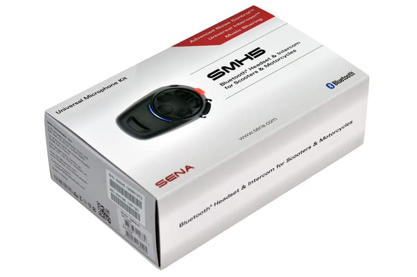 Sena SMH5-10 Auricolare Bluetooth Universale e Citofono per Scooter e Moto, Nero