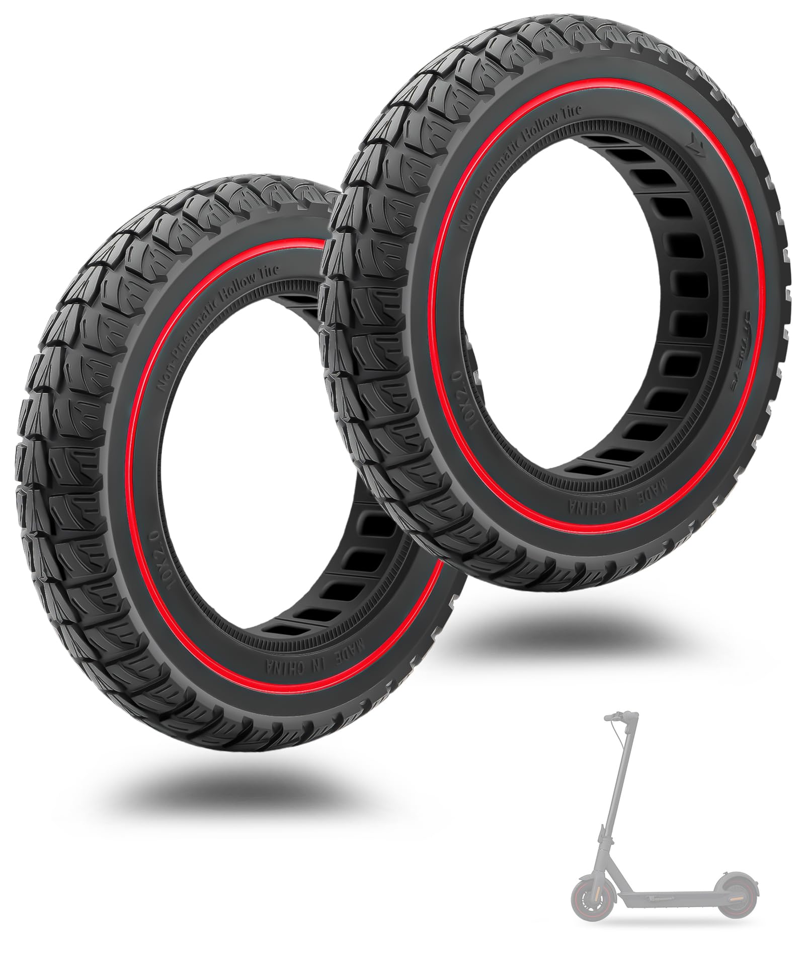 Syachi Ruota Offroad Elettrico 10x2,0 Pollici, 2PC