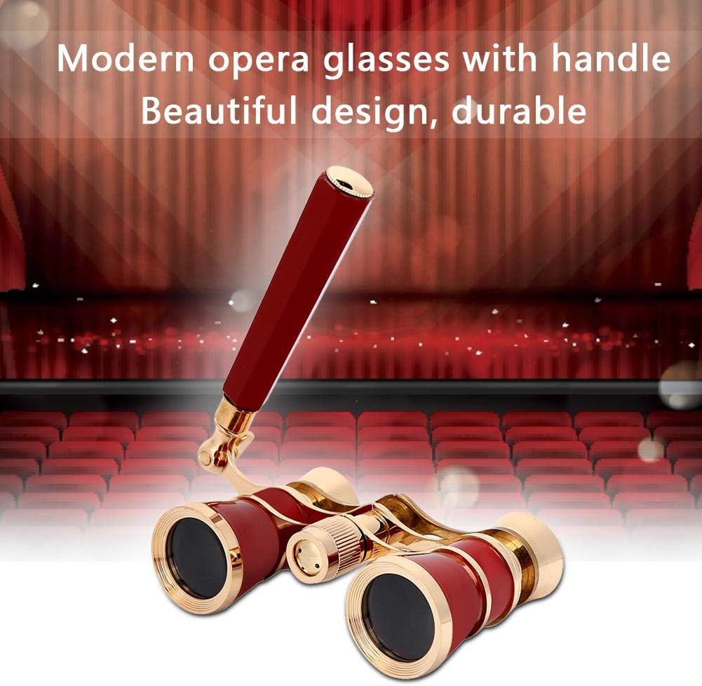 Binocolo da Teatro 3X25 Opera Portatile, Rosso - immagine 3