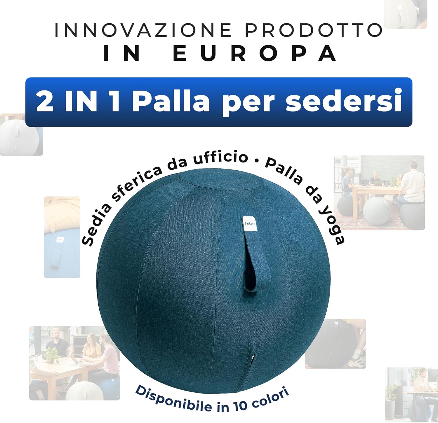 Backerz Palla da Seduta 65cm per Ufficio e Casa - immagine 2