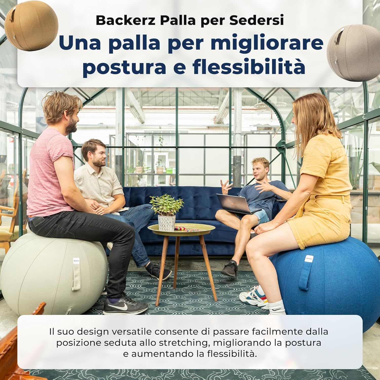 Backerz Palla da Seduta 65cm per Ufficio e Casa - immagine 3