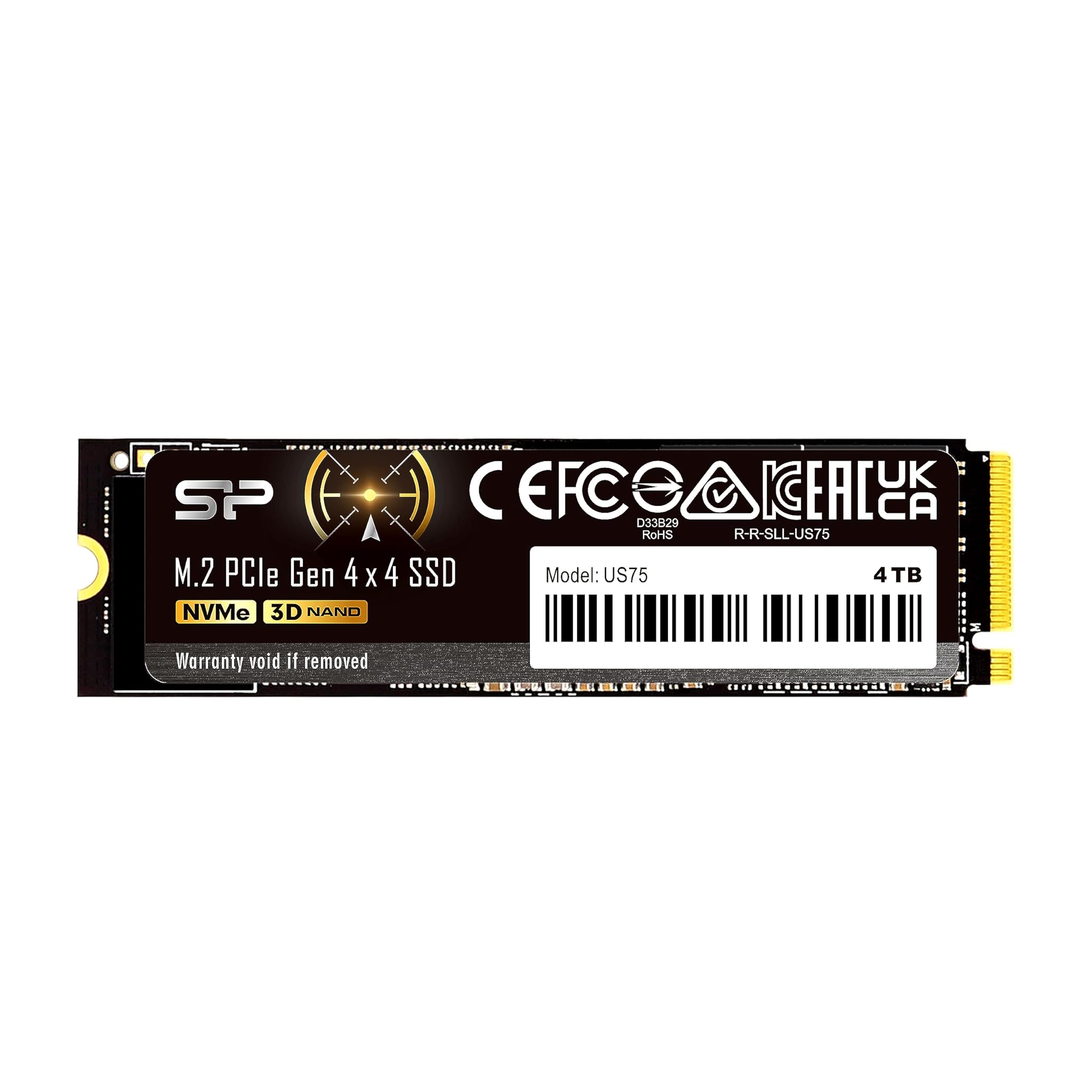 Silicon Power 4TB US75 NVMe 4.0 Gen4 PCIe M.2 SSD R/W fino a 7.000/6.500 MB/s