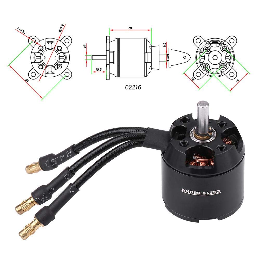 Motore RC 2216 880KV per Aereo ad Ala Fissa - immagine 4