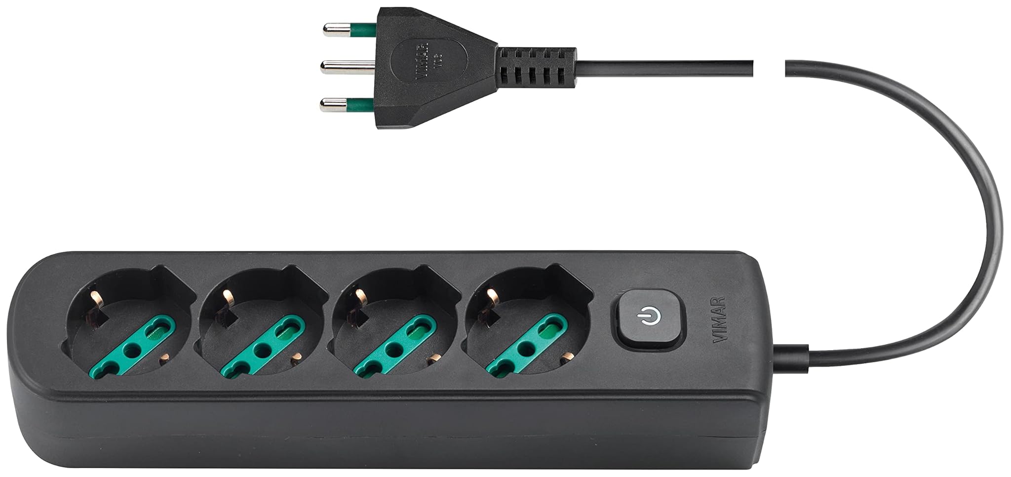 Vimar 0R00641.CC Presa Multipla 4 Uscite, Nero