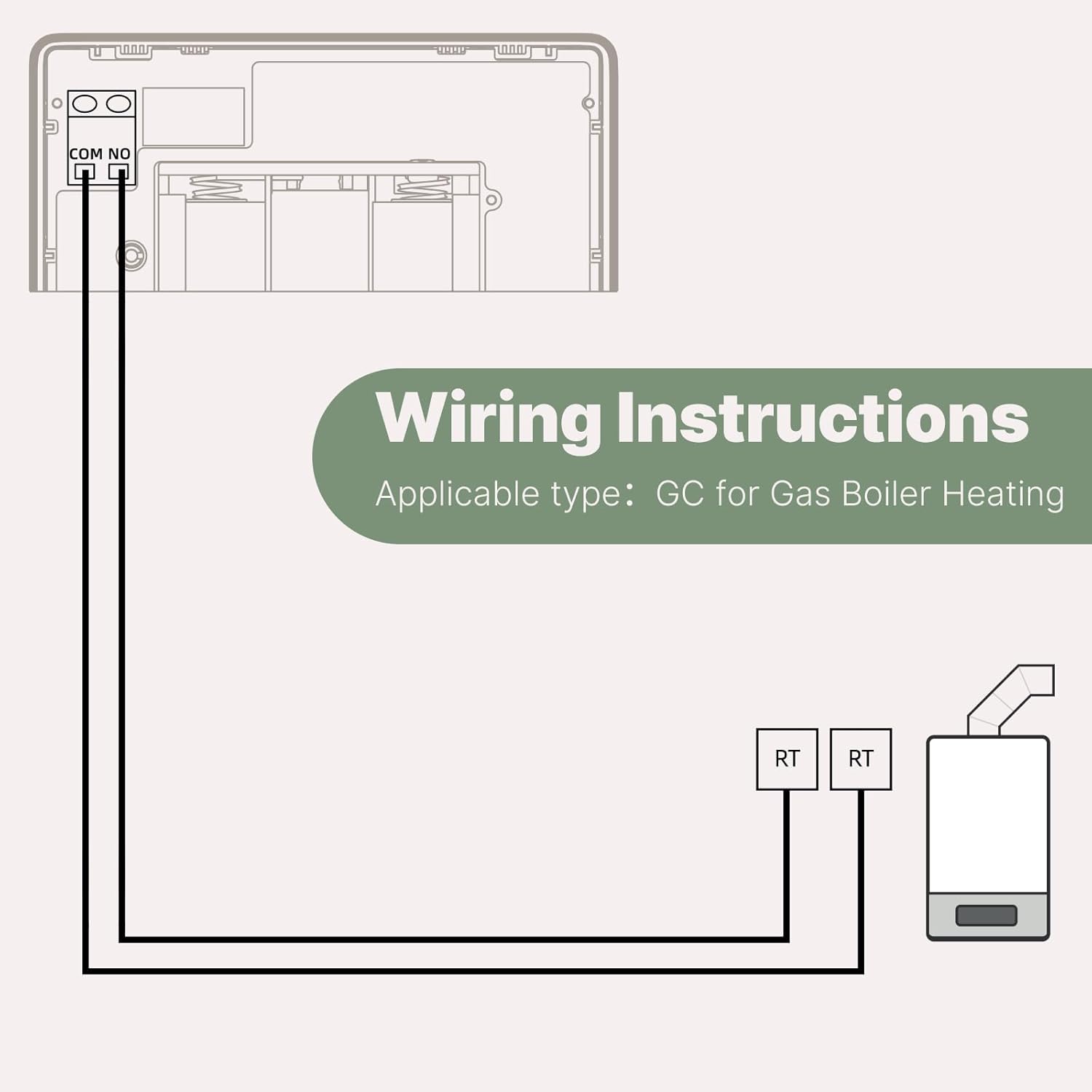 Termostato WiFi Smart a Batterie per Caldaia a Gas, Nero - immagine 4