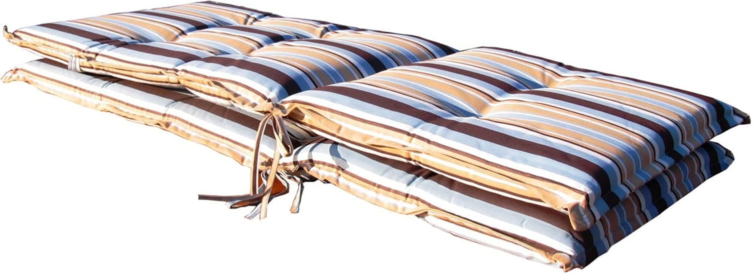 GRASEKAMP Qualität seit 1972 10516 GraseKAMP-Set di 2 Cuscini per Sedia Pieghevole da Giardino, Tessuto, Blu, 120x52x7cm