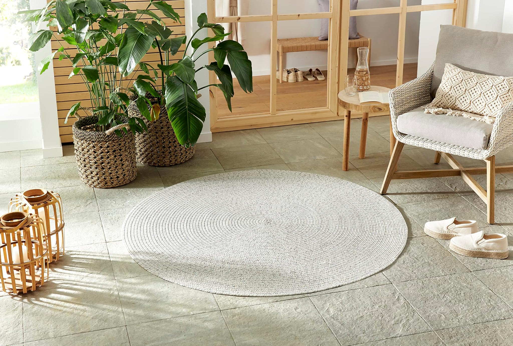 Northrugs Trenzado - Tappeto Rotondo per Interni ed Esterni