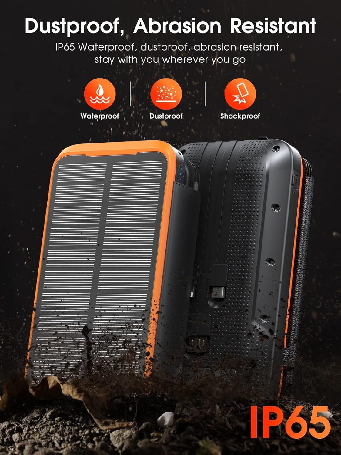 Powerbank Solare 20000 mAh con 3 Cavi QC4.0/USB C - immagine 5