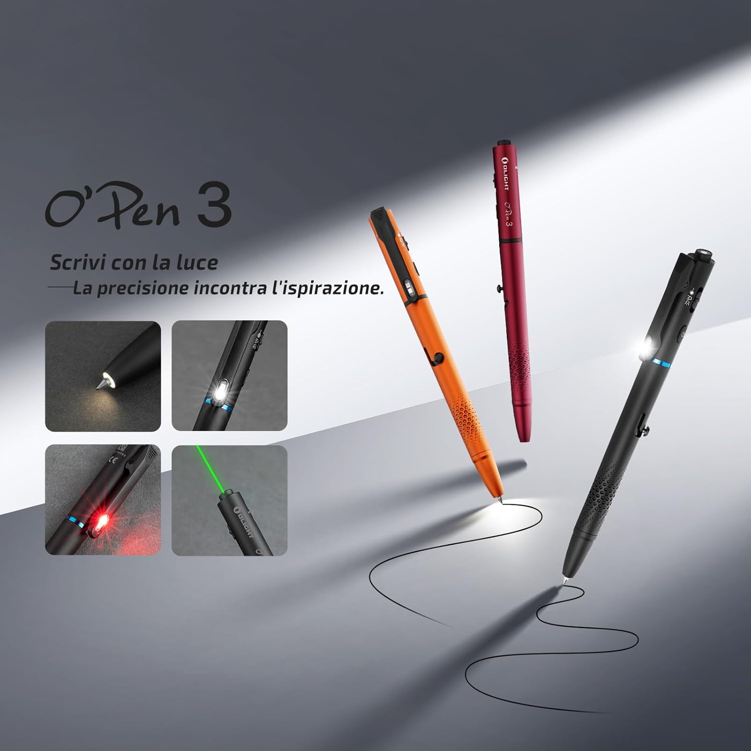 OLIGHT Open 3 - Penna Torcia LED 120 Lumen, Nera - immagine 2