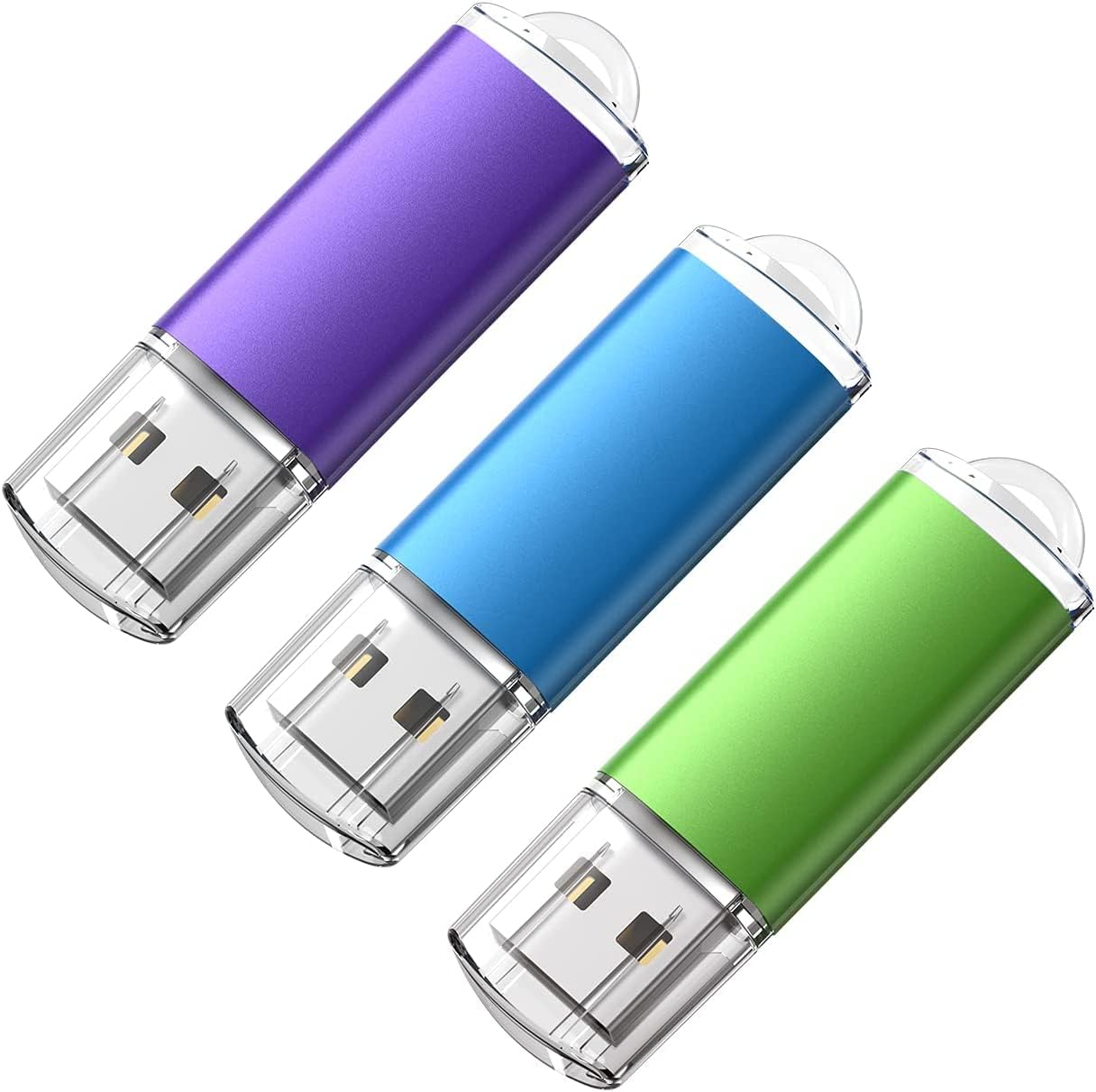 KOOTION Chiavetta USB 3 Pezzi, USB 2.0 Pen Drive 128GB Piccola e Leggera Pennetta USB con Indicatore LED, Multi-Colore (128GB)