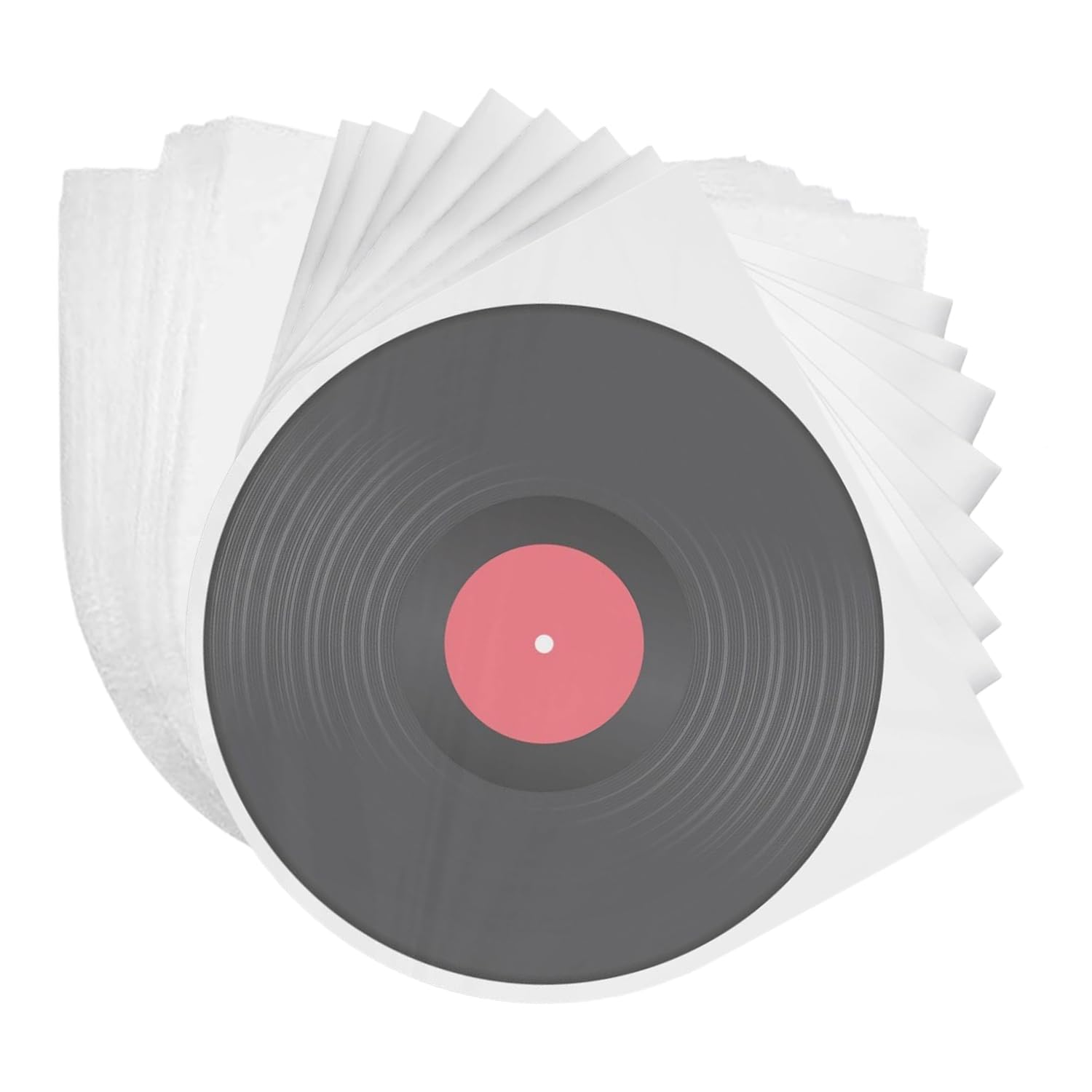 50 Buste Vinili 45 Giri Interno 7 Pollici Semi Trasparenti