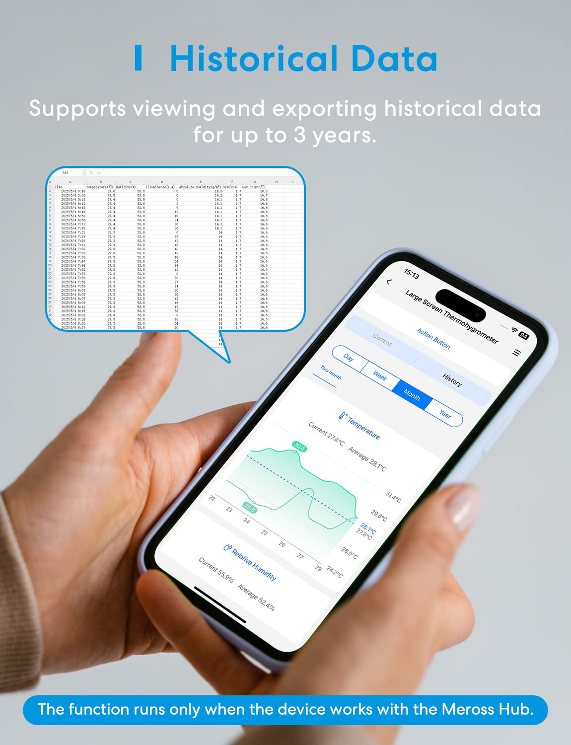 Meross Termometro Igrometro WiFi con Allarme Notifica - immagine 6