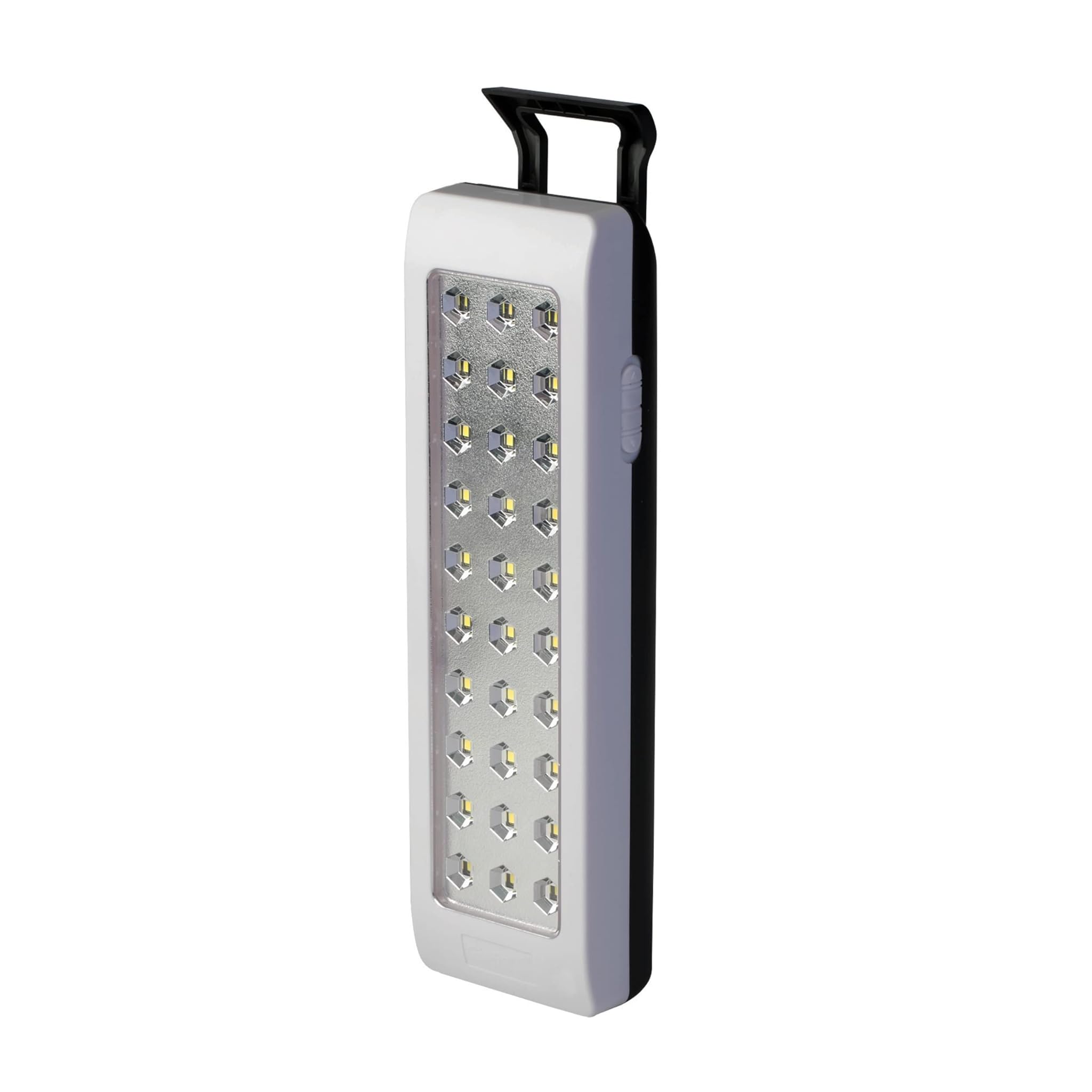 POLY POOL | PP3305AM Lampada di Emergenza Ricaricabile 30 Led 150 Lumen Luce di Emergenza Senza Fili 230V Lampada di Emergenza Led Automatica per Casa Campeggio di Colore Bianco e Nero