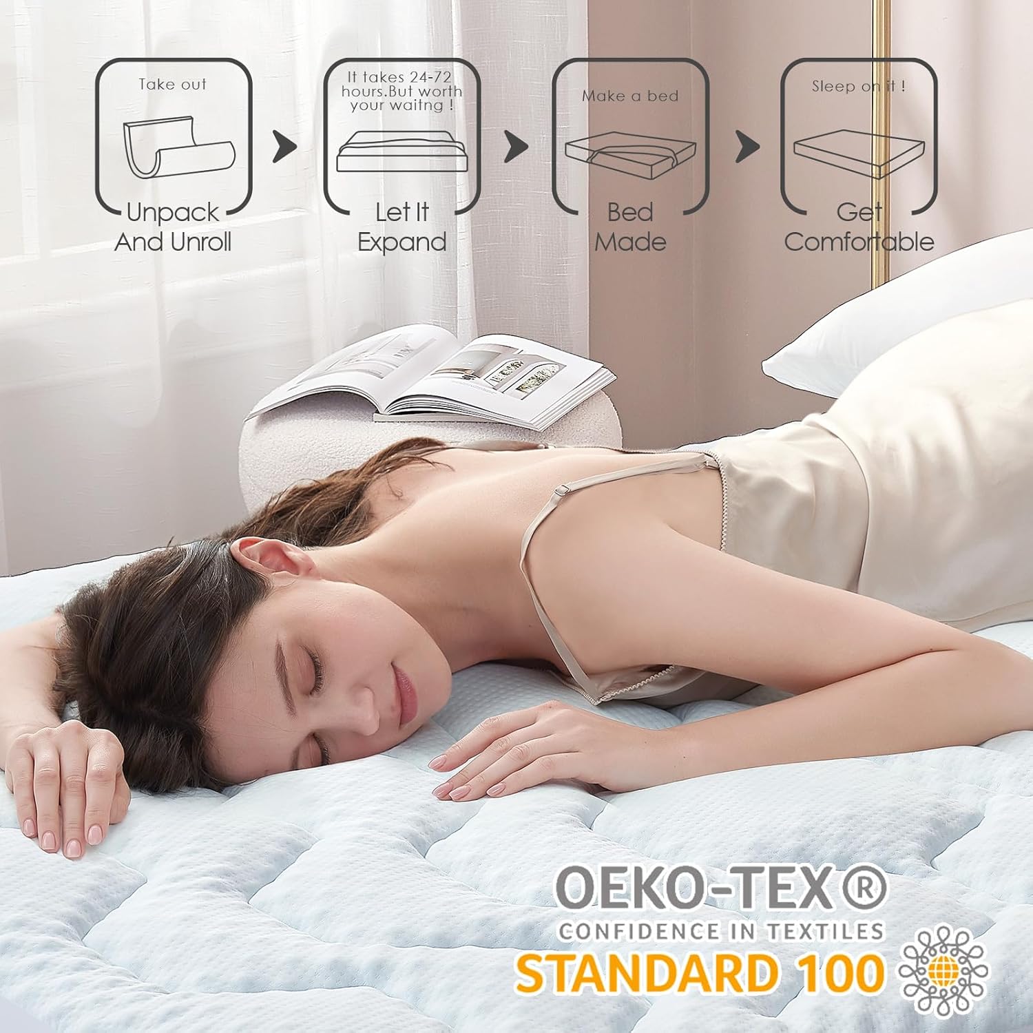 Eheyciga Topper Singolo 80x190 Memory Foam - immagine 3