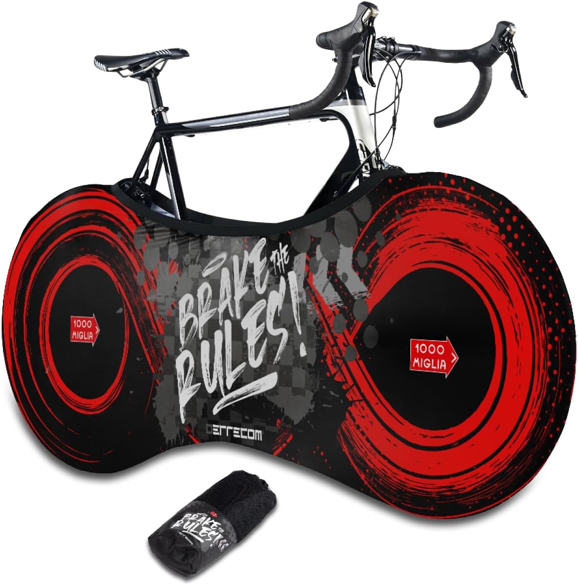 ERRECOM 1000 Miglia Bike Cover, Copertura Protettiva Bici per Trasporto e Stoccaggio in Ambienti Interni, Protegge Bici, Abitacoli, Pavimenti e Pareti dallo Sporco, Universale per Tutte le Bici