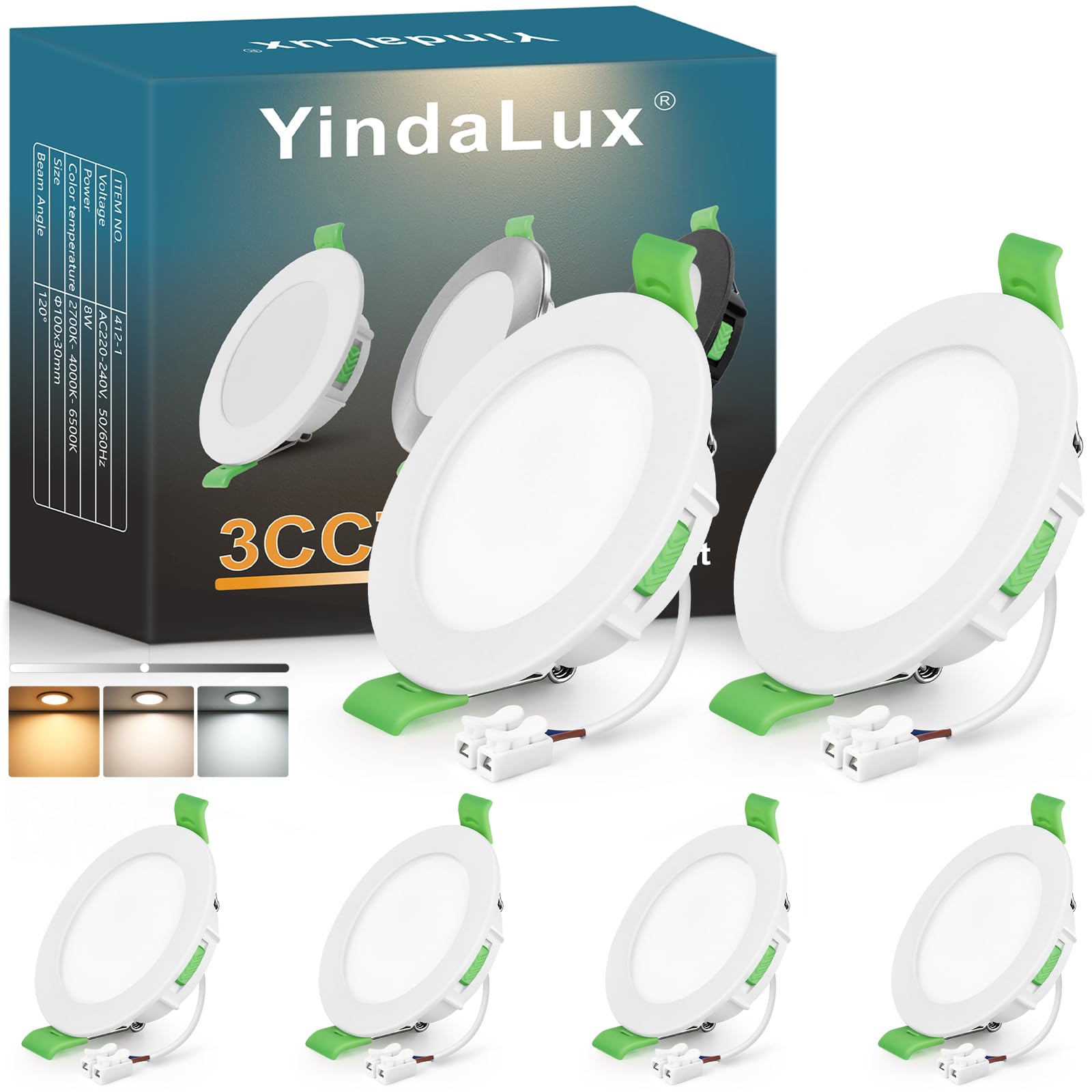 Yindalux Faretti LED Incasso per Cartongesso 8W (6 pz)