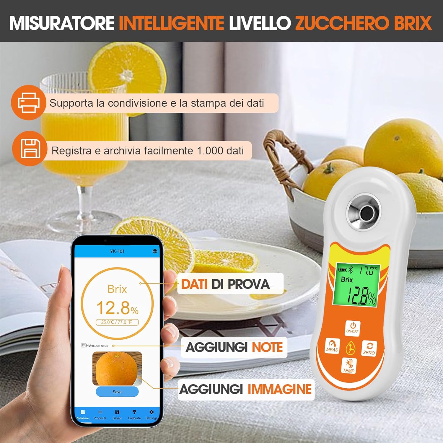 Rifrattometro Brix Digitale YINMIK 0-60% - immagine 4
