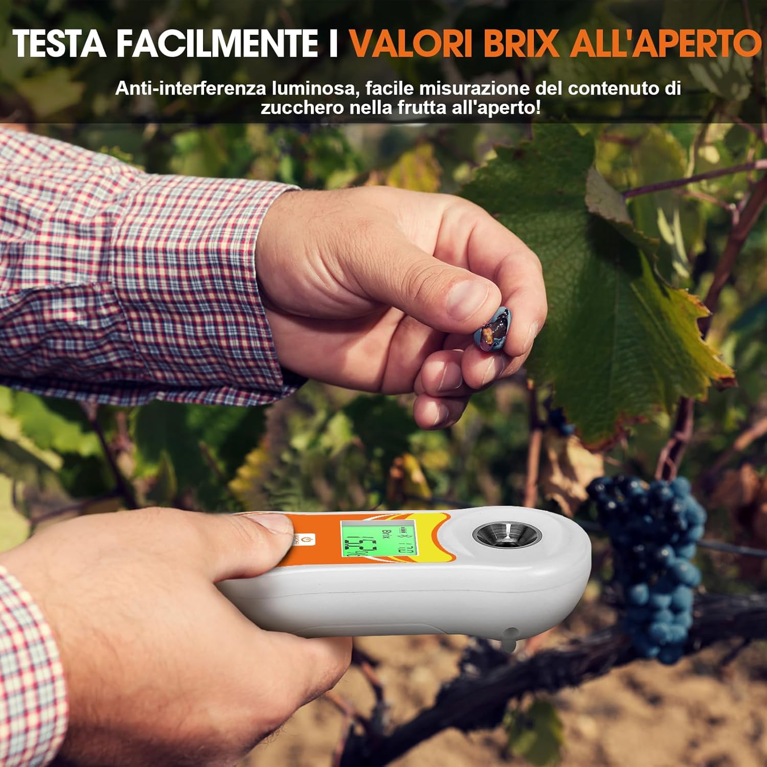 Rifrattometro Brix Digitale YINMIK 0-60% - immagine 5