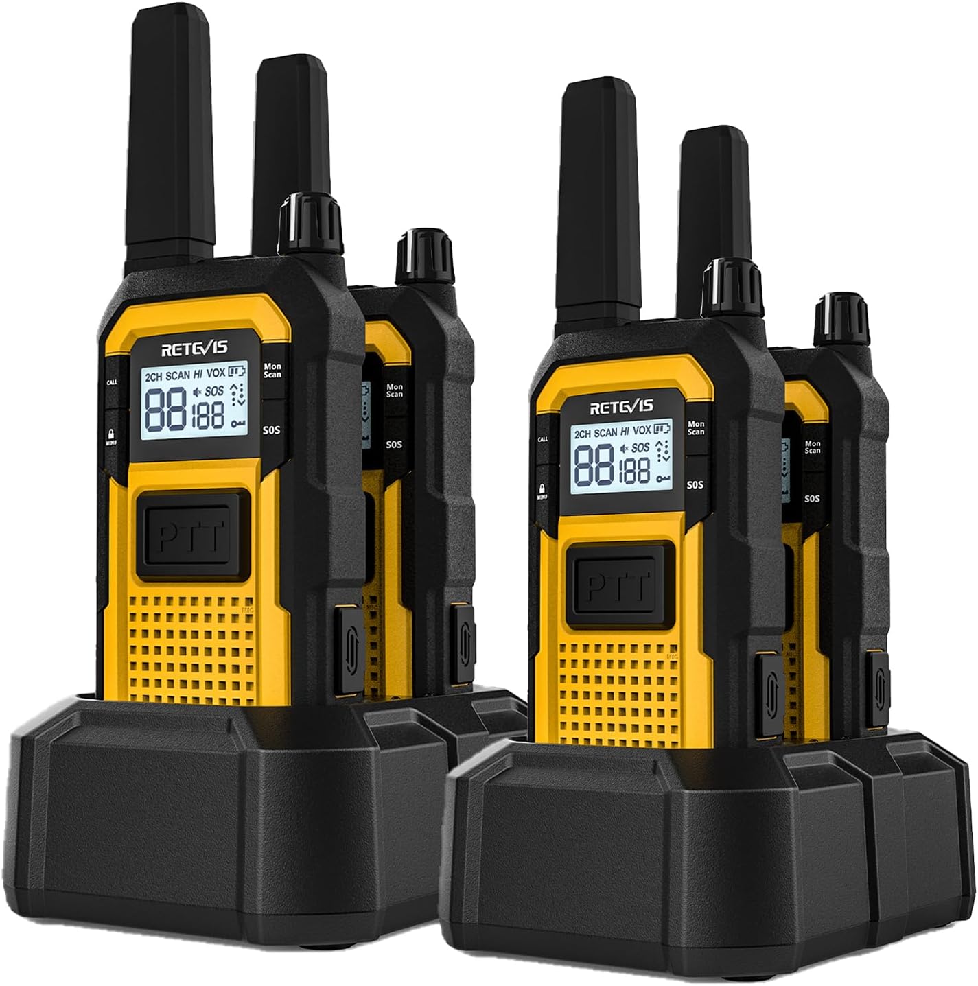 Retevis RB648 Walkie Talkie Robusto IP67 (4 Pezzi, Giallo) - immagine 1